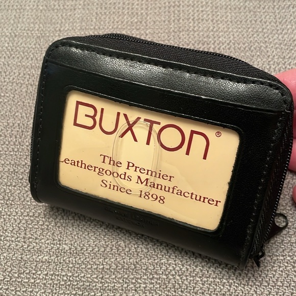 Buxton Black Leather Wallet with ID Window Accordion Credit Card & Coin Area - Picture 11 of 11